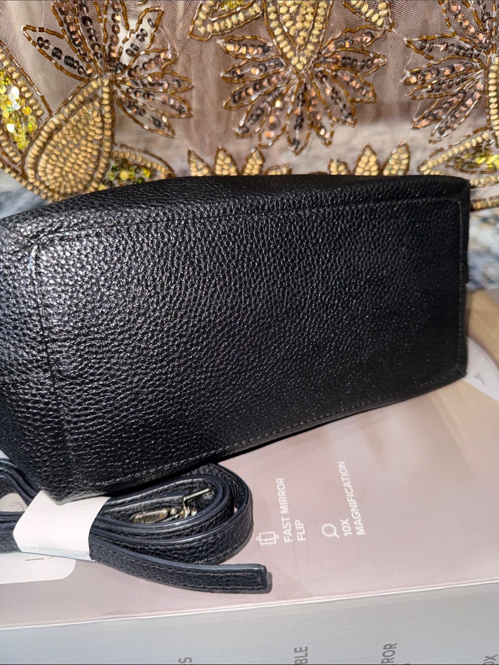 kate spade Black Pebbled Leather Satchel with Bow Accent suede inside - Picture 6 of 13